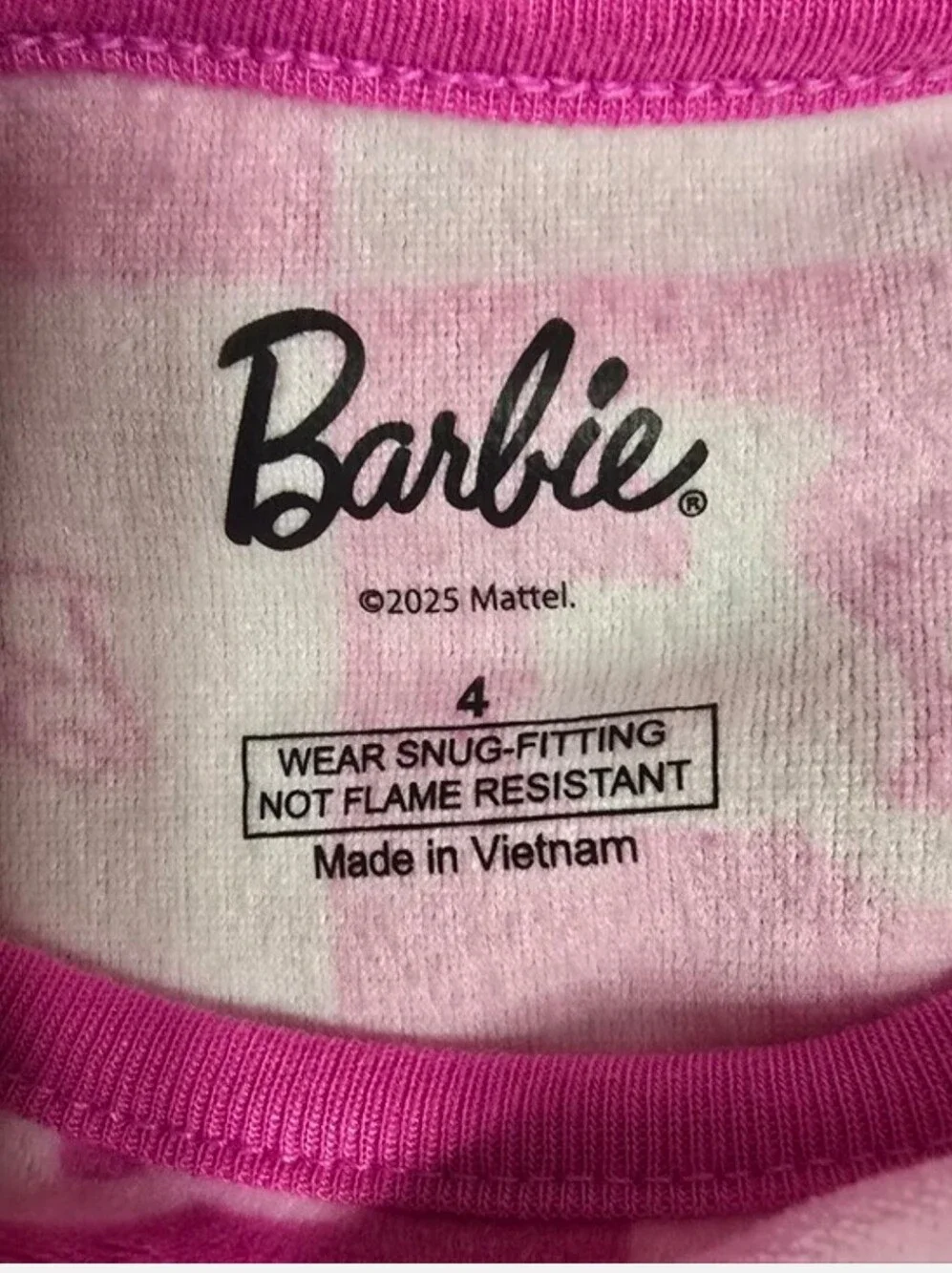 Barbie Pink Logo Pajama Set with Matching Purse & Earrings